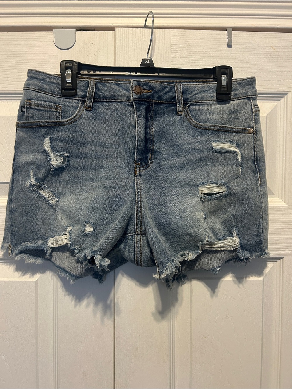 Distressed Light Blue Denim Women’s Shorts